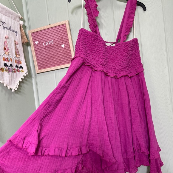 Free People Somewhere Tropical Smocked 